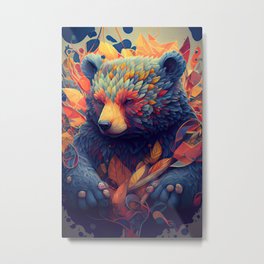 The Wildlife Kings - THE BEAR KING Metal Print | Wild, Nature, Abstract, Minimalist, Wildlife, Animalart, Abstractanimal, Colorful, Graphicdesign, Bear 