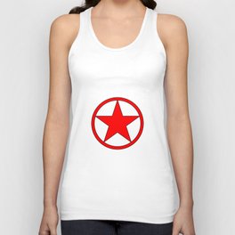 Red Star and Circle. Unisex Tank Top