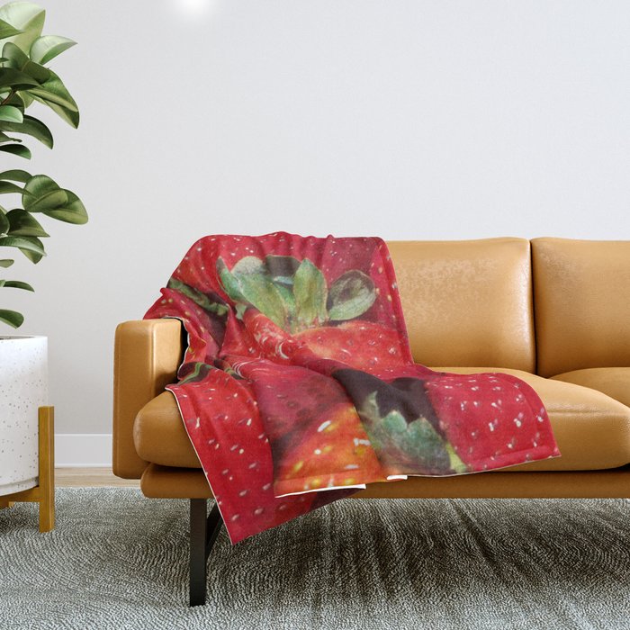 Strawberries Throw Blanket