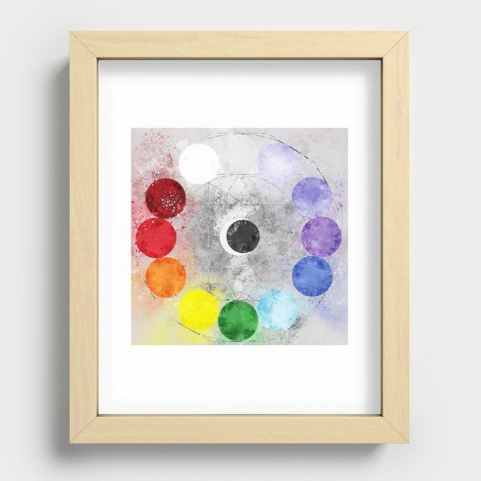 Chakra colors and moon - color wheel 2  Recessed Framed Print