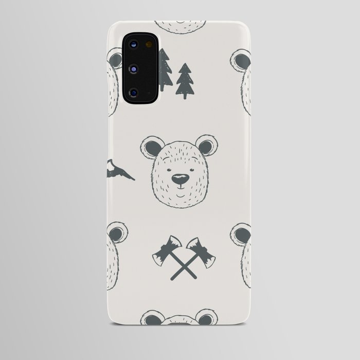 Seamless pattern with bear heads Android Case