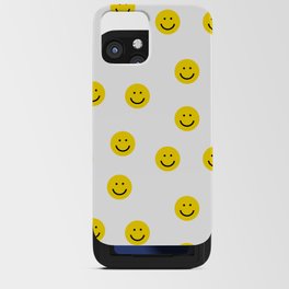 Smiley faces white yellow happy simple smiley pattern smile face kids nursery boys girls decor iPhone Card Case