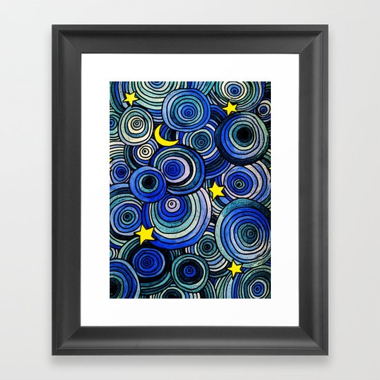 Watery Night Framed Art Print