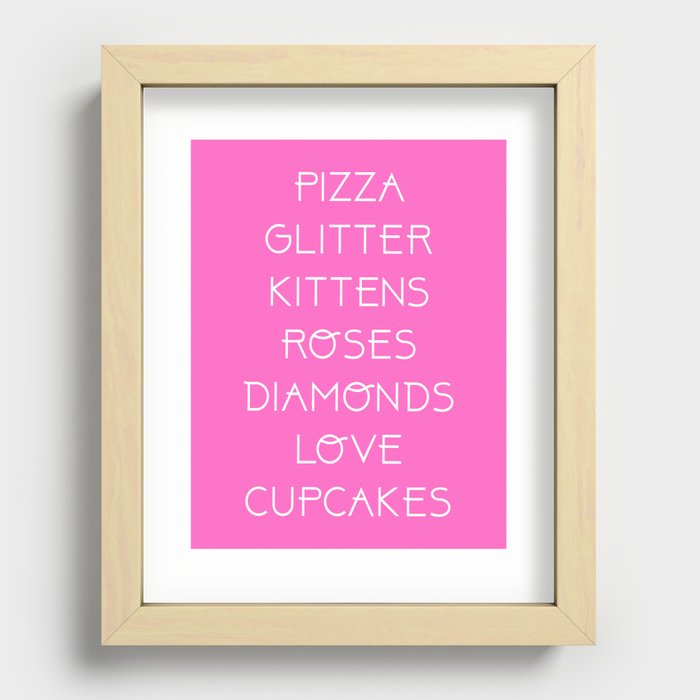 Pizza, Glitter, Etc. Recessed Framed Print