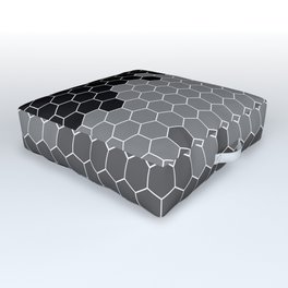 Honeycomb Black Gray Grey Hive Outdoor Floor Cushion