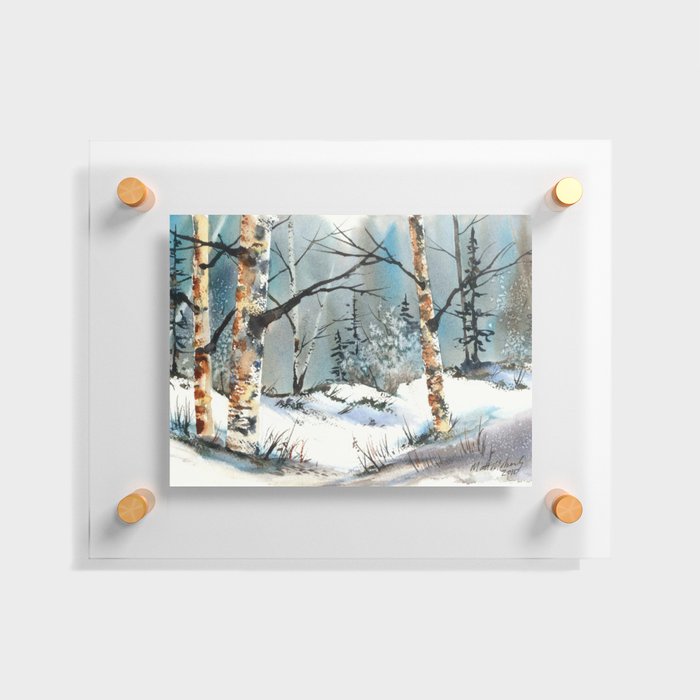 Winter Fields, from my watercolor painting Floating Acrylic Print
