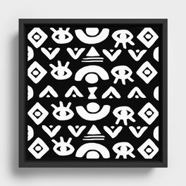 Magic symbol minimalist pattern (black) Framed Canvas