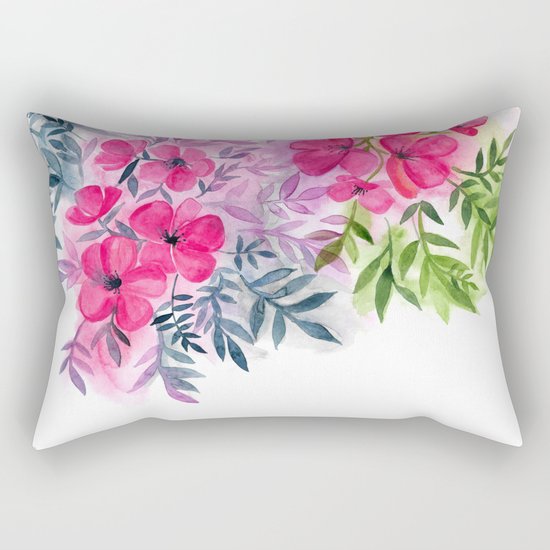Dual Bouquets - a watercolor floral Rectangular Pillow