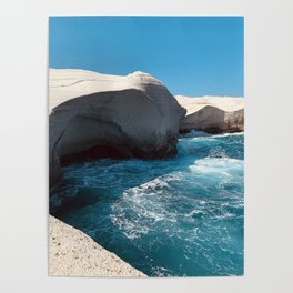 The Sea, the Sky & the Waves | Milos, Greece | Sarakiniko beach Poster