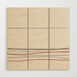 Off White Solid Color with Minimal Scribble Stripes Bottom Brown, Gray, And Beige Wood Wall Art