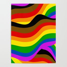 PRIDE Rainbow Flag POC Swirls Poster