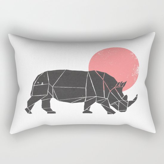 Geometric Rhino Rectangular Pillow