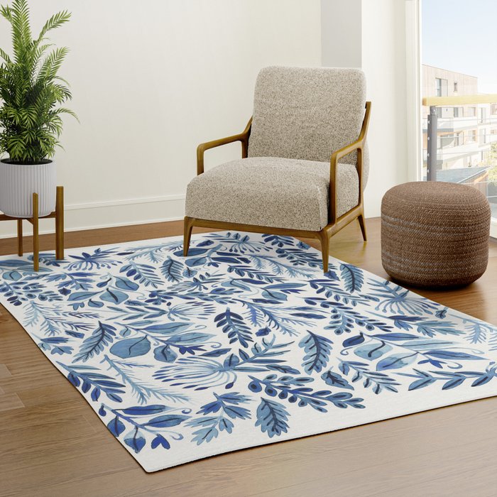 indigo scatter Rug by Samantha Dolan