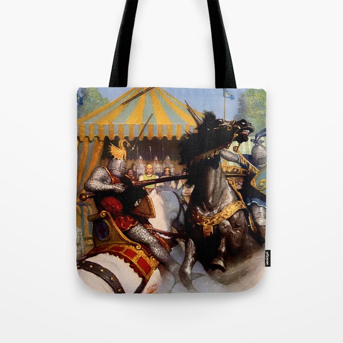 “Sir Mordred’s Lance Broke” by NC Wyeth Tote Bag