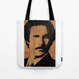 Will Ferrell Anchorman Ron Burgundy On Simulated Simulated Wood Tote Bag