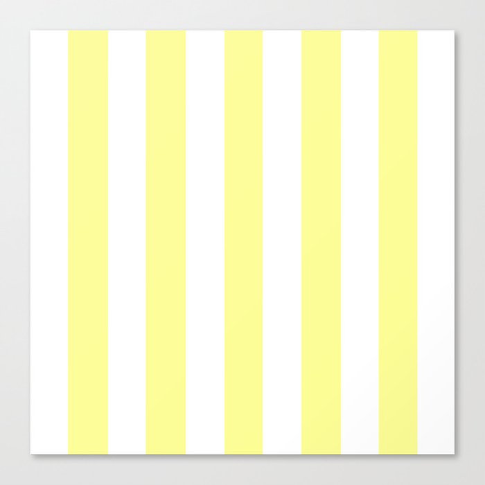 Pastel Yellow Solid Color White Vertical Lines Pattern Canvas Pastel Yellow Solid Color White Vertical Lines Pattern Canvas Print