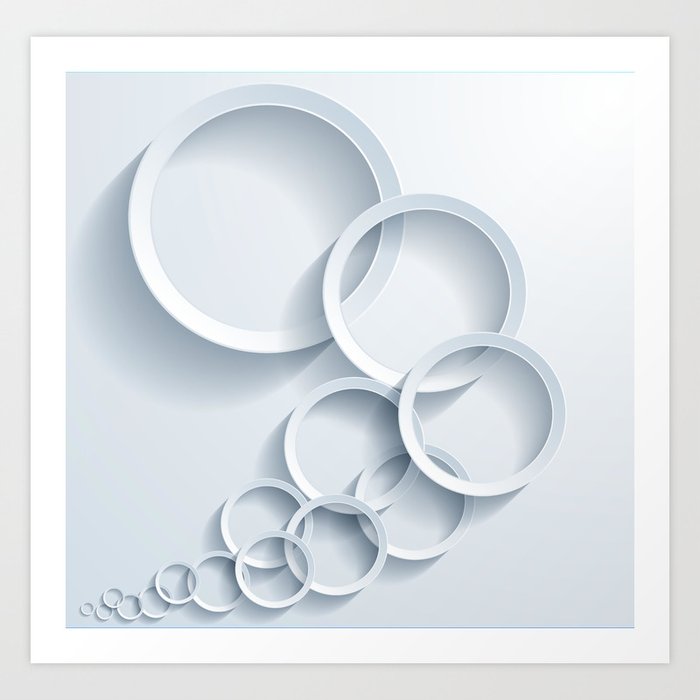 Abstract Techno Bubble Grey Background. Art Print