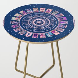 Major Arcana & Wheel of the Zodiac | Pastel Goth Side Table