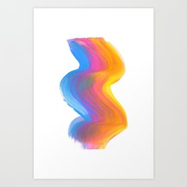 Rainbow Paint Brush Stroke Swirl Art Print