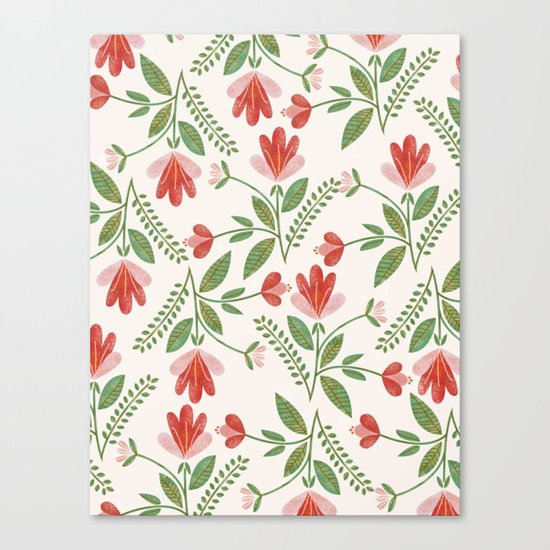 Floral Garden Pattern Canvas Print