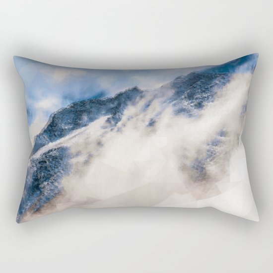 Snowy mountains - Triangles Rectangular Pillow