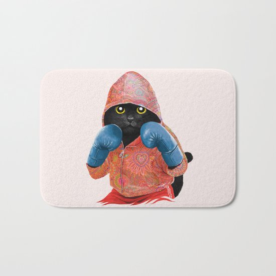 Boxing Cat 2 Bath Mat