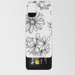 Flower Pattern Black and White Floral Android Card Case