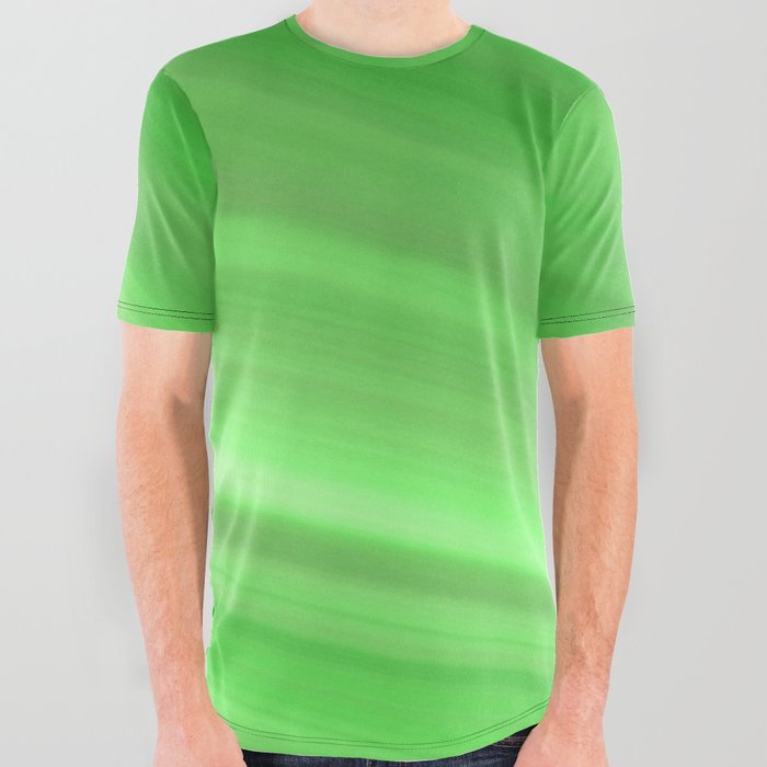 Shamrock Green Abstract All Over Graphic Tee