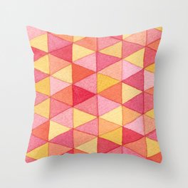 Watercolor Geometric Triangles Throw Pillow