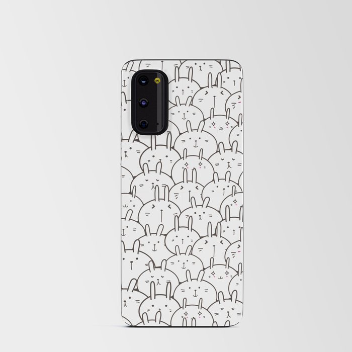 Bunny Rabbits - Black & White Android Card Case