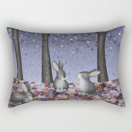 starlit bunnies Rectangular Pillow