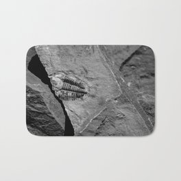 Utah - Trilobite Fossil Crack Bath Mat | Photo, Travel, Digital, Rocks, Grey, Old, Shale, Ancient, Black And White, Paleontology 