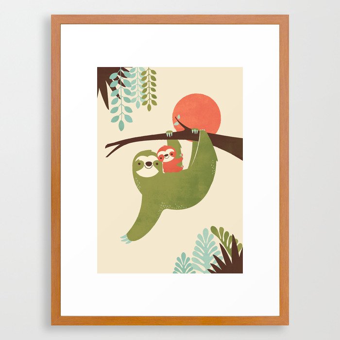 Mama Sloth Framed Art Print