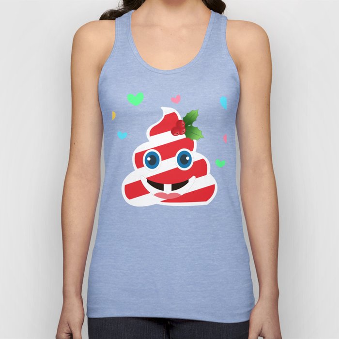 Candy Cane Poop Emoji Christmas Shirt Tank Top