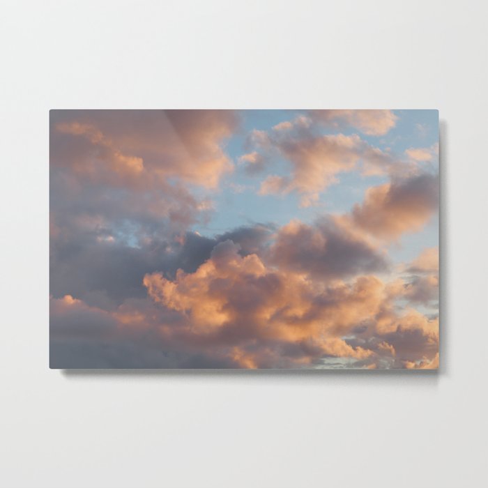 Peach Clouds Metal Print