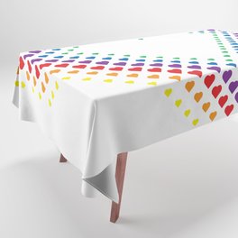 Halftone Heart Shaped Dots Rainbow Color Tablecloth