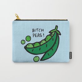Bitch Peas Carry-All Pouch | Pea, Veggies, Food, Bitchplease, Pun, Veg, Vegetables, Green, Bitch, Vegan 