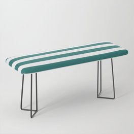 Green And White Modern Summer Stripes Collection Bench