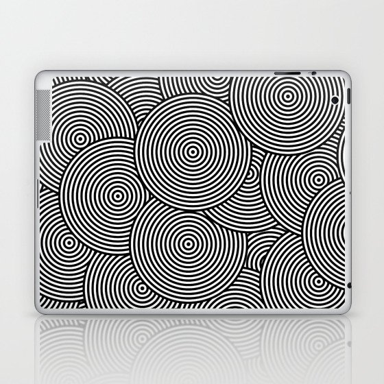 black and white circle Laptop & iPad Skin