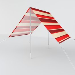 Dark Red, Red, and Tan Colored Striped Pattern Sun Shade