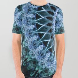 Glowing blue mandala All Over Graphic Tee