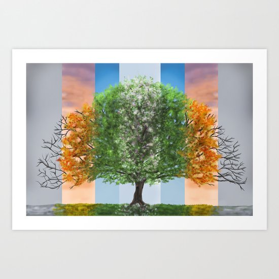 The seasons of the year in a tree Art Print
