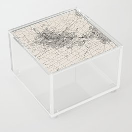 Canada, Kitchener - Black & White City Map - Detailed Map Drawing Acrylic Box