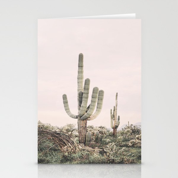 Pastel Pink Cactus Stationery Cards