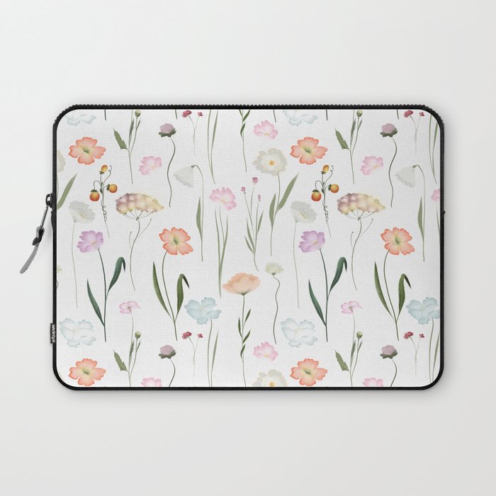 Pretty Wildflowers Floral Pattern Laptop Sleeve