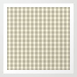 Gingham Pattern - Greige and Cream Art Print