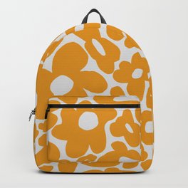 60s 70s Hippy Flowers Yellow Backpack