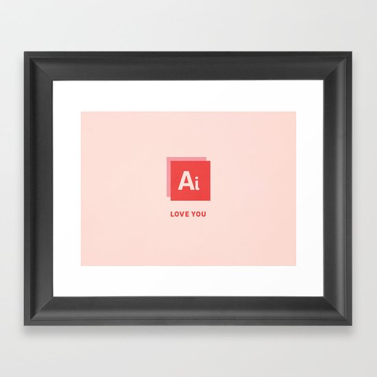 Ai Love You Framed Art Print