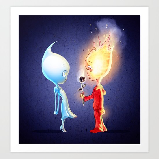 Flameo and Dropliette Art Print