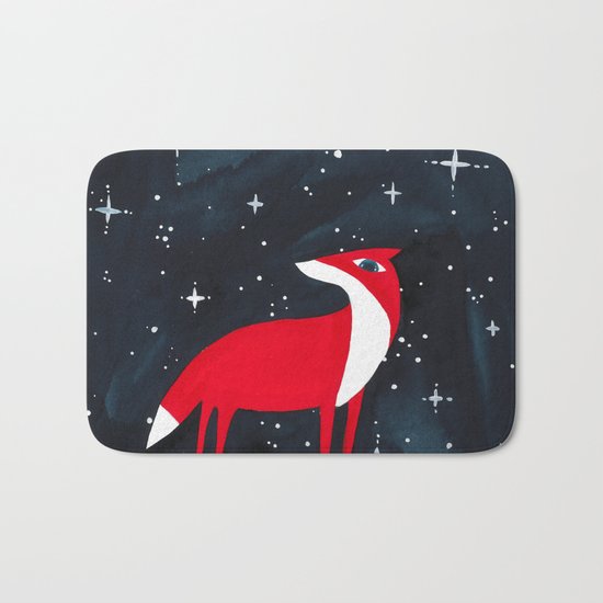 Merry Christmas! - Fox and stars Bath Mat